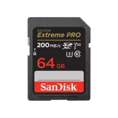 SanDisk Extreme PRO SDXC Memory Card - 64GB - 200MB/s Read, 90MB/s Write, Black