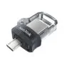 SanDisk Ultra Dual USB 3.2 Gen 1 OTG Flash Drive - 128GB - USB-A & Micro-USB - Grey/Silver/Transparent