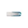 SanDisk Ultra Flair USB Flash Drive - 32GB - 3.2 Gen1 - Silver-Blue