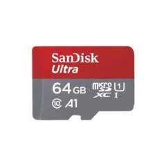 SanDisk Ultra microSDXC 64GB - 140MB/s UHS-I Class 10 A1 Adapter - Grey, Red