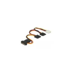 SATA Cable - 15 pin male to 3 x SATA female + 1 x 4 pin female, 20 cm