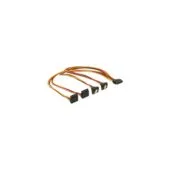 SATA Power Cable - 15Pin to 2x bottom + 2x top, angled