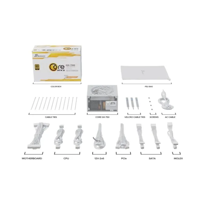 Seasonic Core GX-750 750W 80+ Gold Fully Modular ATX 3.1 White — image 2