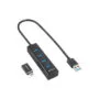 Sharkoon 4-Port USB 3.2 Gen 1 Aluminum Hub - 4044951037582 - Type-C to 4× USB-A, Black, 0.45m Cable