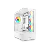 Sharkoon AK6 RGB ATX Mid Tower - AK6 RGB - White, Tempered Glass Side Panel