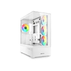 Sharkoon AK6 RGB ATX Mid Tower - AK6 RGB - White, Tempered Glass Side Panel