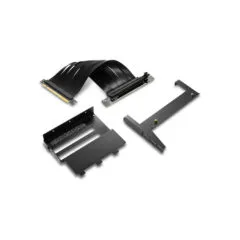Sharkoon Angled PCIe 4.0 Riser Cable - REV300 Compatible - Black, 17 cm, PCIe x16
