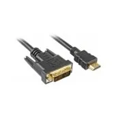 Sharkoon HDMI to DVI-D Cable (18+1) - 3 m - Black - Gold-plated Connectors