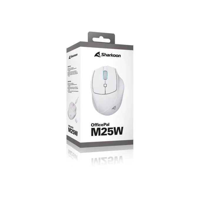 Sharkoon OfficePal M25W - M25W - Right-handed wireless optical mouse, 4000 DPI, USB-C, White — image 8