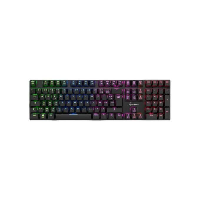 Sharkoon PureWriter RGB - Black - French AZERTY, Low-Profile Kailh Choc Blue, Wired USB, Per-Key RGB — image 2