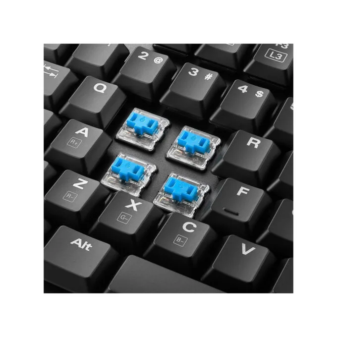 Sharkoon PureWriter RGB - Black - French AZERTY, Low-Profile Kailh Choc Blue, Wired USB, Per-Key RGB — image 3