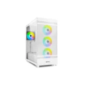 Sharkoon Rebel C50 RGB - Full Tower PC Case - White, Tempered Glass, ARGB Fans, Front USB-C