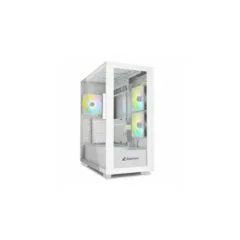 Sharkoon Rebel C60 RGB - White Mid-Tower PC Case with Tempered Glass, ARGB Fans, USB-C & 2×USB-A