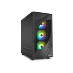 Sharkoon Rebel C80M RGB ATX 1xMetall Black - C80M - Black, RGB lighting, metal chassis