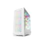 Sharkoon REV300 White - Midi Tower PC Case (E-ATX/ATX/mATX/Mini-ITX) Tempered Glass, RGB Fans, Front USB-C