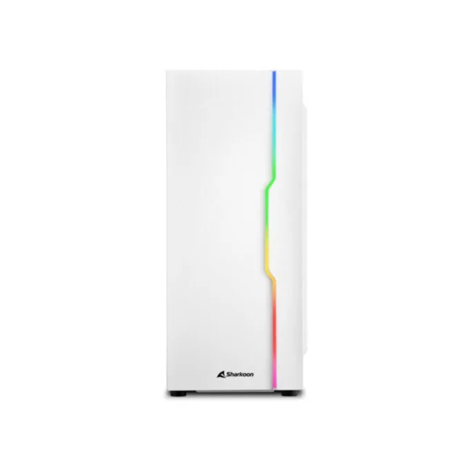 Sharkoon RGB Slider - Mid Tower PC Case - White, Tempered Glass Side Panel, Front RGB, ATX/mATX/Mini-ITX Support — image 2