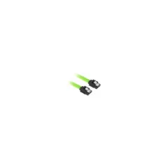 Sharkoon SATA III Cable - 0.3 m - Sleeved, Black & Green, 6 Gbit/s