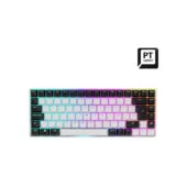 Sharkoon SKILLER SGK50 S3 - 75% White Gaming Keyboard, Gateron Yellow Linear, PT Layout, USB-C, RGB, 256KB