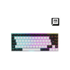 Sharkoon SKILLER SGK50 S3 - FR-AZERTY, 75% 85-key Mechanical Keyboard, Gateron Yellow, RGB, USB, White