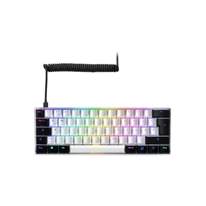 Sharkoon SKILLER SGK50 S4 - 60% Mechanical Gaming Keyboard - White, German QWERTZ, Kailh Red, RGB, 32KB — image 2