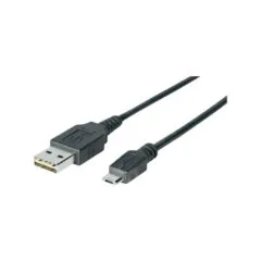 Sharkoon USB 2.0 A to Micro-B Cable - 3 m - Black - Male/Male, 480 Mbps