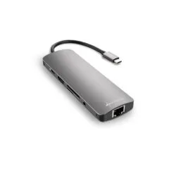 Sharkoon USB-C Combo Adapter - HDMI, RJ-45, 3x USB-A + 1x USB-C, 5 Gbit/s, Grey