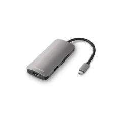 Sharkoon USB-C Multiport Adapter - 3x USB-A, 1x USB-C, HDMI, SD/MMC - Grey, USB 3.2 Gen 1