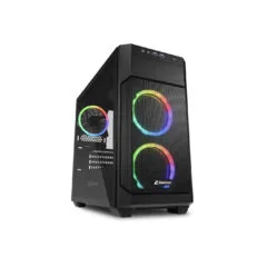 Sharkoon V1000 RGB - Mini Micro-ATX Case - Black, RGB Fans, 240mm Front Radiator