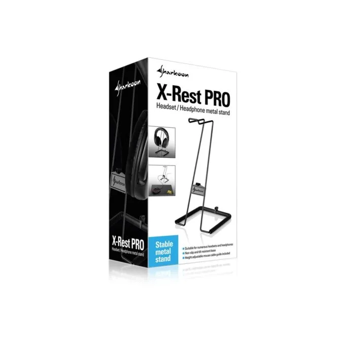 Sharkoon X-Rest Pro - Passive Headset Holder Stand - Metal, Black, Indoor — image 8