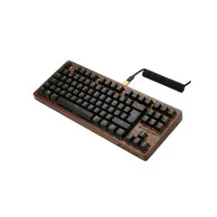 SKILLER SGK50 S3 Wood PBT(holz schwarz. ES-Layout. Gateron G Pro 3.0 Yellow)