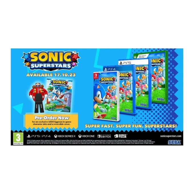 Sonic Superstars - PS4 - Physical Disc, Pre-Order Bonus LEGO Eggman, Reversible Cover — image 3
