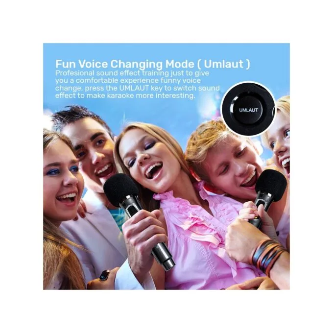 SonicGear 2 x 8'' Portable Karaoke Speaker with Voice Changer - AudioXPro800HD - 2 x Wireless Microphones included — image 9