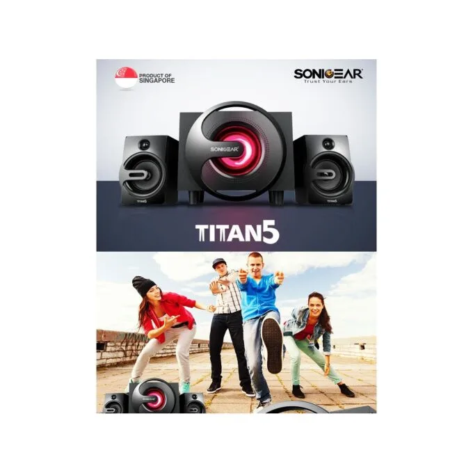 SonicGear 2.1 PC Speakers - Titan5 - BT USB FM LED 40W — image 5