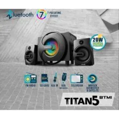 SonicGear 2.1 PC Speakers - Titan5 - BT USB FM LED 40W
