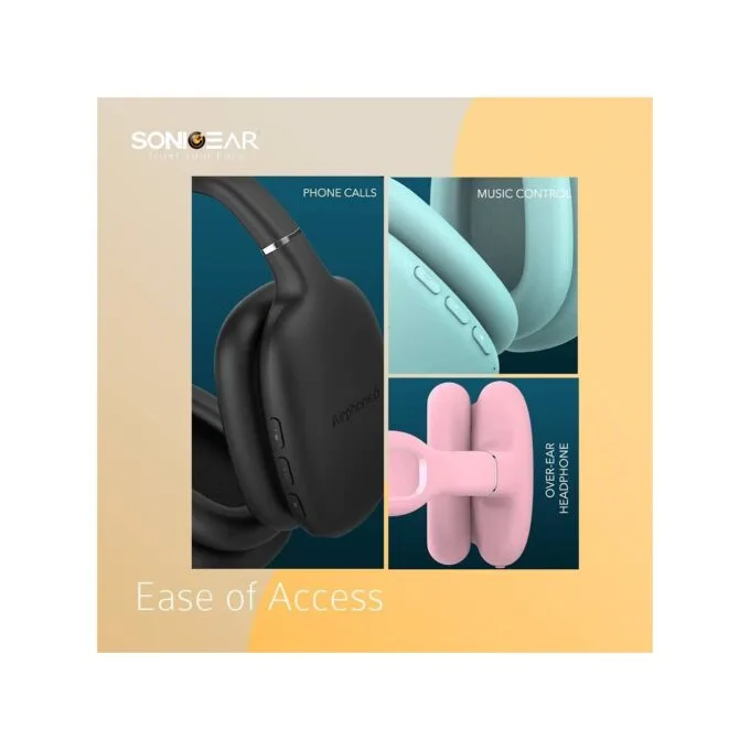 SonicGear - Airphone 6 - Bluetooth Headphones Pink — image 4