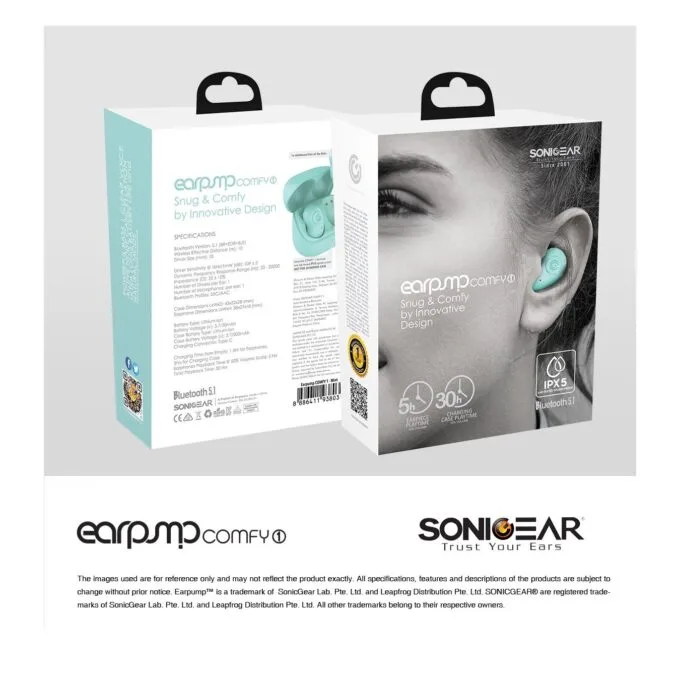 SonicGear EARPUMP Earphones - COMFY1 - TWS IPX5 Pink — image 11