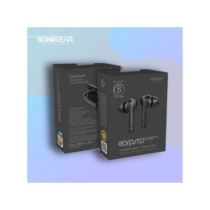 SonicGear EARPUMP - TWS 5 PRO - IPX5 Earphones Black — image 8