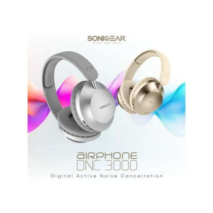 SonicGear Headphones - DNC3000 - Bluetooth AIRPHONE Platinum Silver — image 9