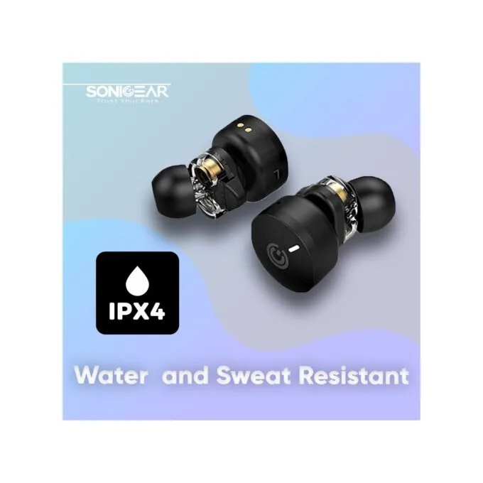 SonicGear HYPERBASS Earphones - TWS 7 - Dual Driver, Sweatproof, Black — image 10