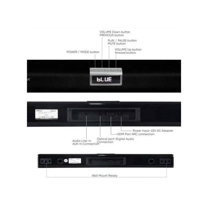 SonicGear SONICBAR - 5300BT - 140W Soundbar with Wireless SubWoofer BT & HDMI — image 6
