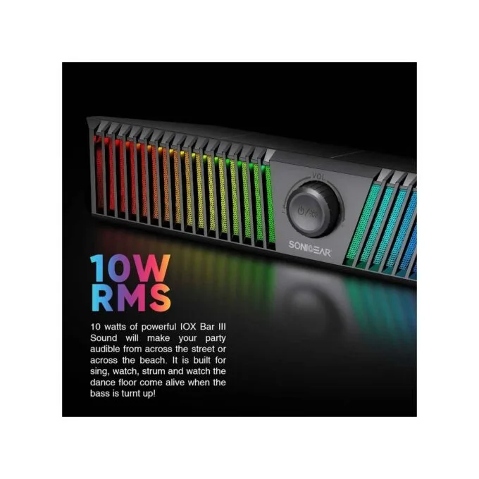 SonicGear Soundbar - iOX Bar III - BT RGB Black — image 2