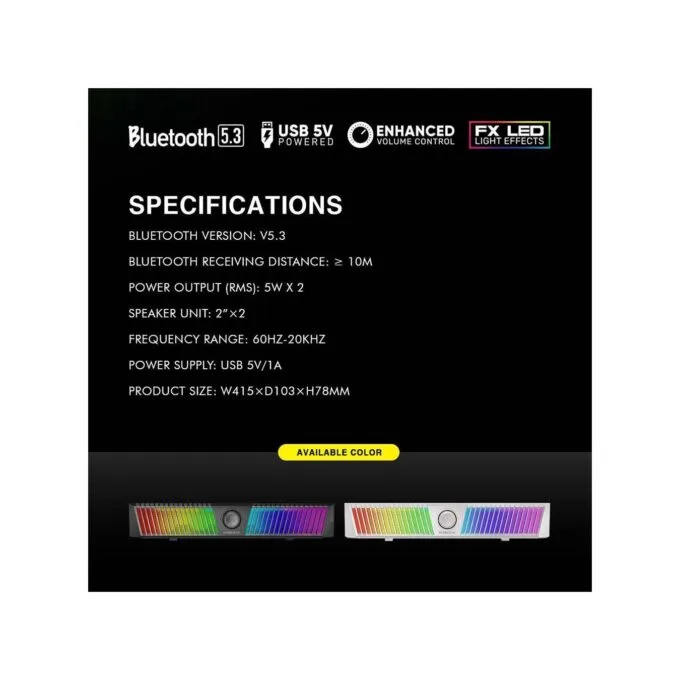 SonicGear Soundbar - iOX Bar III - BT RGB Black — image 4