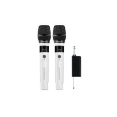 SonicGear - WM2200UL - DUAL White 2 x Wireless 2.4GHz Rechargeable Microphone Handsets with LED Display