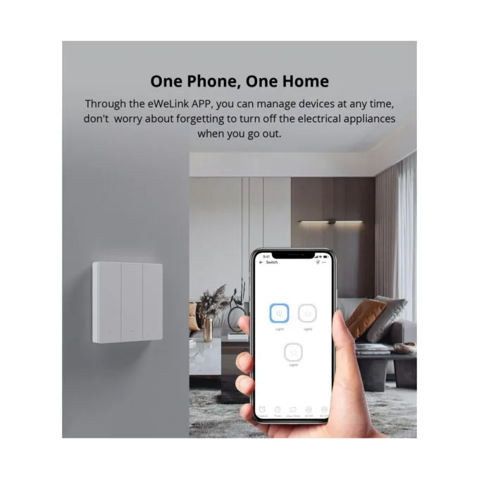 Sonoff Matter WiFi Smart Wall Mechanical Switch 2-Button White - M5 - Matter WiFi Smart Wall Mechanical Switch 2-Button White — image 5