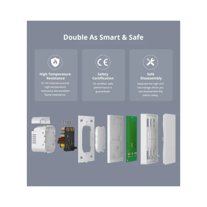 Sonoff Matter WiFi Smart Wall Mechanical Switch 2-Button White - M5 - Matter WiFi Smart Wall Mechanical Switch 2-Button White — image 7