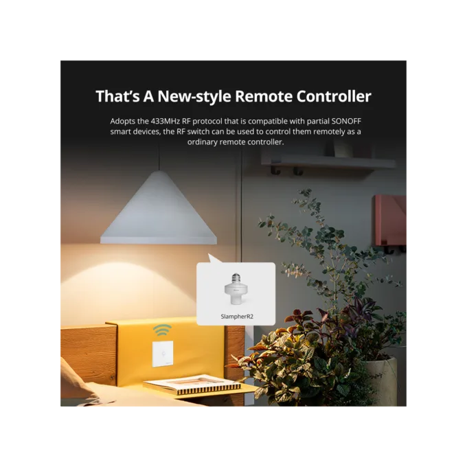 Sonoff Smart Wall Touch Switch White - T2EU3C-RF - 433MHz remote controller — image 7