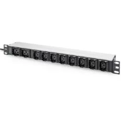 Steckdosenleiste Aluminium PDU 1U - DIGITUS - 16A 230VAC 50-60Hz, 8x C13, 2x C19, 2 m cable