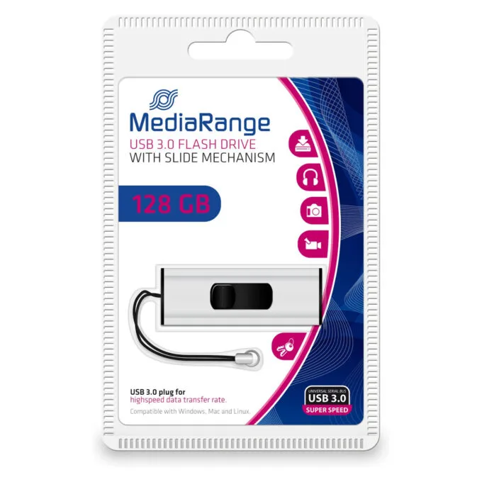 STICK 128GB USB 3.2 MEDIARANGE MR918 USB Type-A Micro-USB - Dia - Schwarz - Silber — image 5
