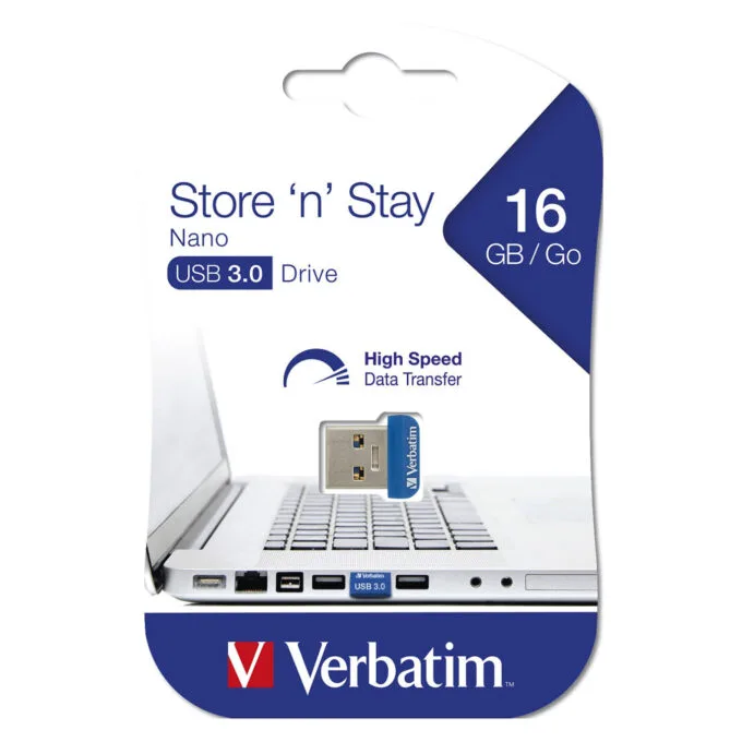 STICK 16GB USB 3.0 Verbatim Store'n'Stay Nano blue — image 6