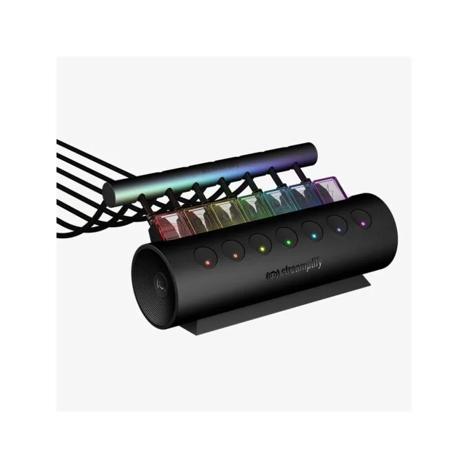 Streamplify HUB - CTRL 7 - 7x USB 3.0 Type A, RGB, 12V, EU Power Cable - Black — image 2